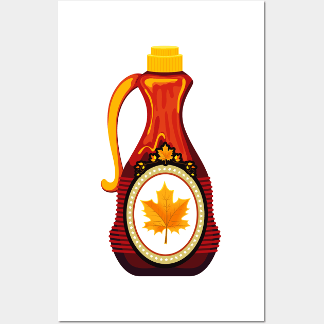 Cute Maple Syrup Bottle Wall Art by SWON Design